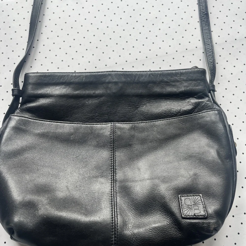 90s Minimalist Black Leather Shoulder Bag Quiet Luxury Slouchy Hobo